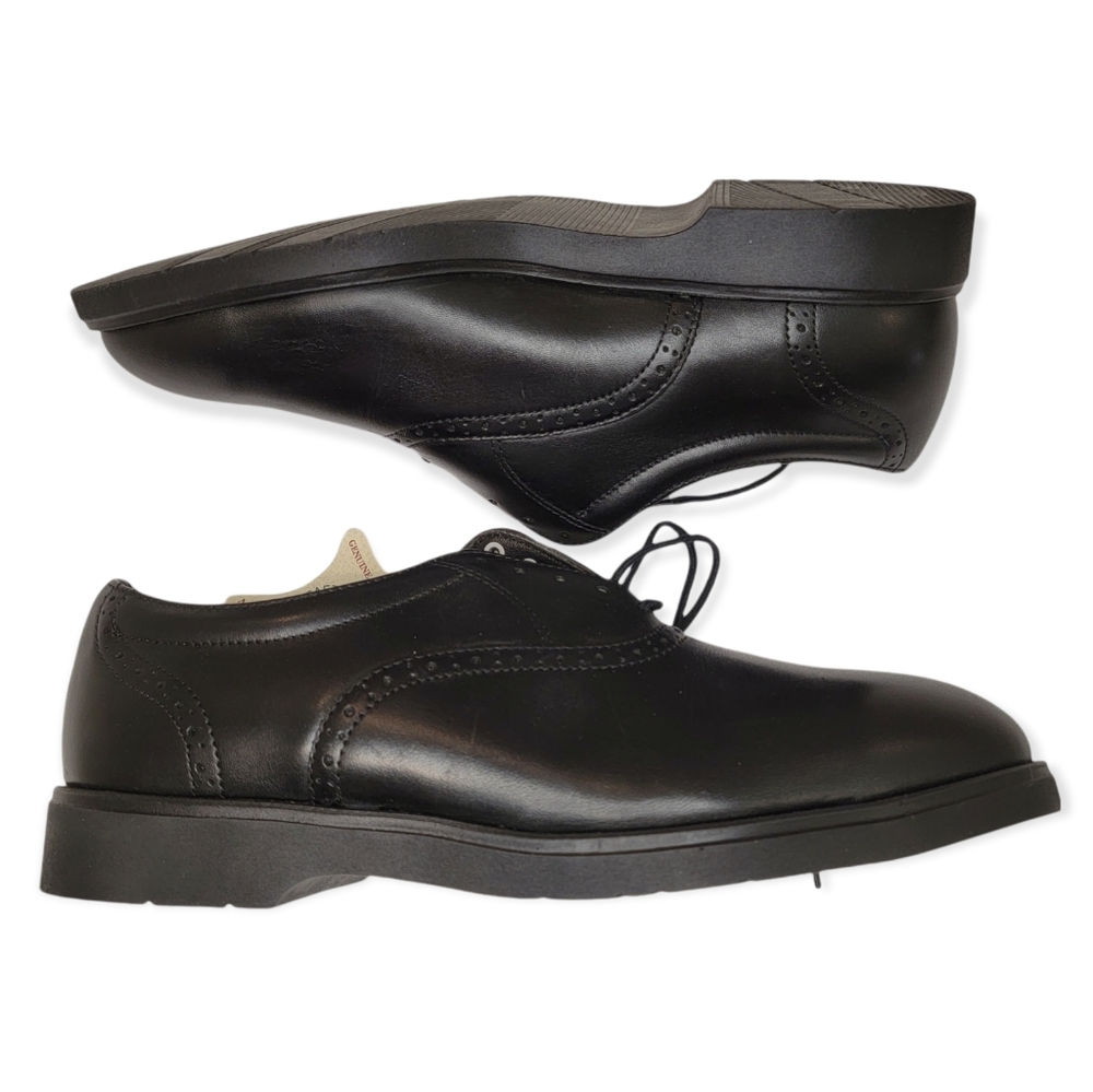 Knapp Shoes Vintage Leather Steel Toe Oxford Safety Shoes Size 9 D Black